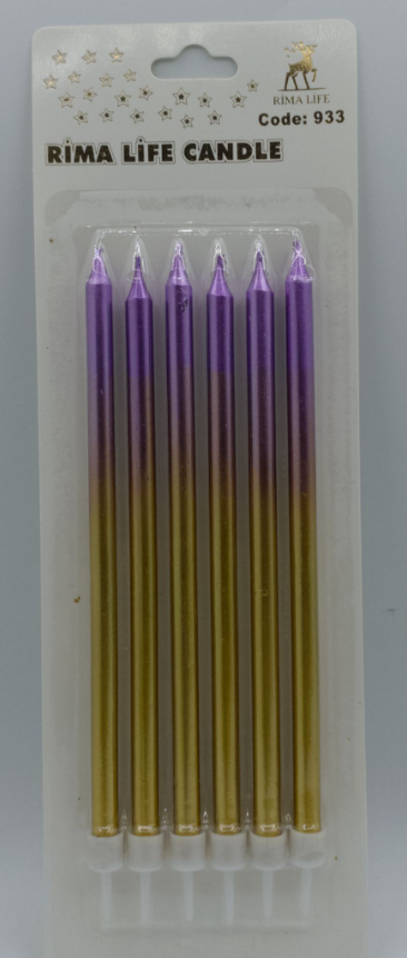 Mor Altın Doğum Günü Mumu 6 Lı Kod: 933